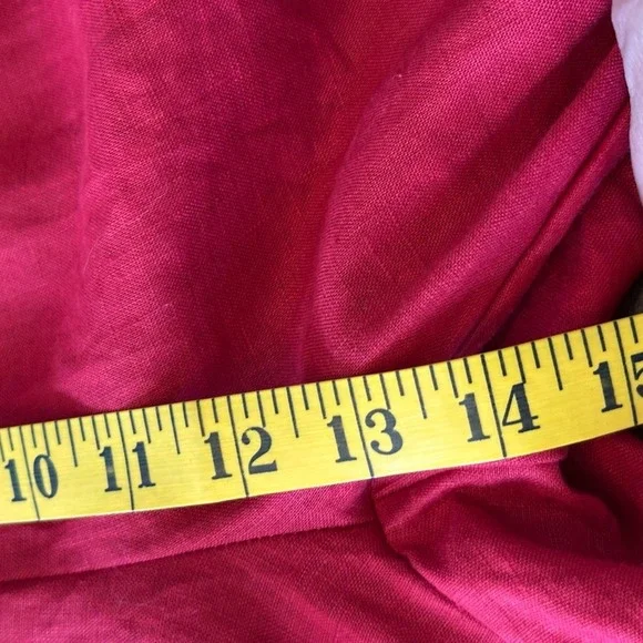 Lu.ciee NWT 2 piece red linen pantsuit sustainable fabric size S/M‎ - Picture 13 of 16